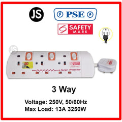 2/3/4/5/6 Way Orange Extension Socket (2, 3, 6 Meters) Surge Protection and Singapore Safety Mark
