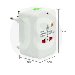 All in one universal travel adaptor without or with 2 usb & surge protector (White/Black)