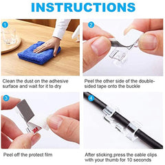 Wire Cable Clips Organizer Desktop & Workstation Clips Cord Management Holder USB Charging Data Line Pants Cable Winder
