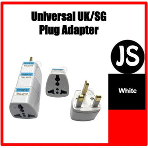 (5/10 Pieces) Universal UK/SG 3 Pin Socket Plug Travel Adapter (White/Black)