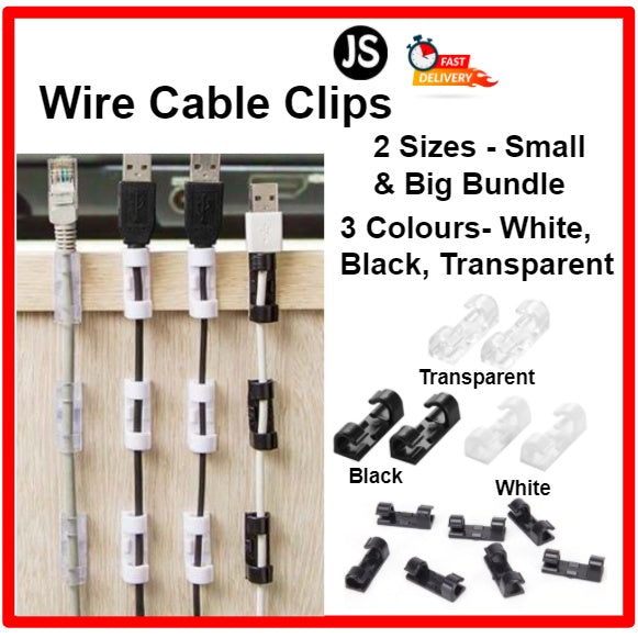 Wire Cable Clips Organizer Desktop & Workstation Clips Cord Management –  JStore SG