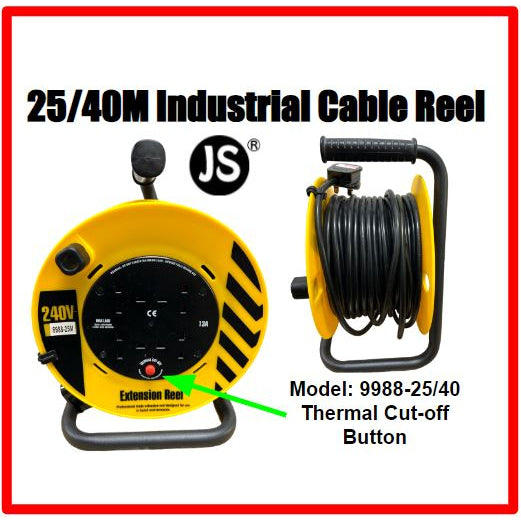 13A 4 Way Industrial Extension Cable Reel (25/40m) – JStore SG