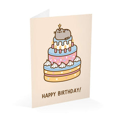 Pusheen Greeting Card Birthday with Giant Cake