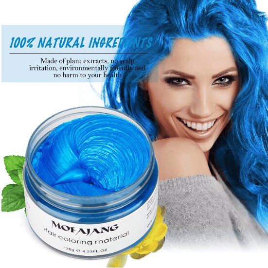 Color Hair Wax Styling Pomade Silver Grandma Grey Temporary Hair Dye Disposable Fashion Molding Coloring Mud Cream - JStore SG
