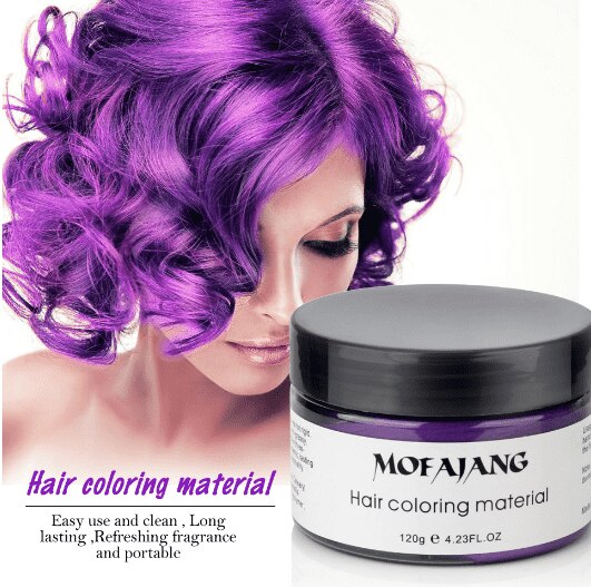 Color Hair Wax Styling Pomade Silver Grandma Grey Temporary Hair Dye Disposable Fashion Molding Coloring Mud Cream - JStore SG