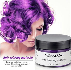 Color Hair Wax Styling Pomade Silver Grandma Grey Temporary Hair Dye Disposable Fashion Molding Coloring Mud Cream - JStore SG