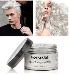 Color Hair Wax Styling Pomade Silver Grandma Grey Temporary Hair Dye Disposable Fashion Molding Coloring Mud Cream - JStore SG