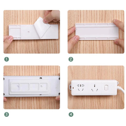Adhesive Extension Socket Plug Power Strip Holder Tape [1 Pack]