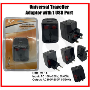 Univeral Traveller Adaptor with 1 USB Port