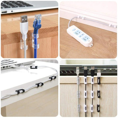Image of Wire Cable Clips Organizer Desktop & Workstation Clips Cord Management Holder USB Charging Data Line Pants Cable Winder
