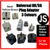 (5/10 Pieces) Universal UK/SG 3 Pin Socket Plug Travel Adapter (White/Black)
