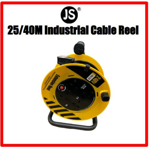 13A 4 Way Industrial Extension Cable Reel (25/40m)