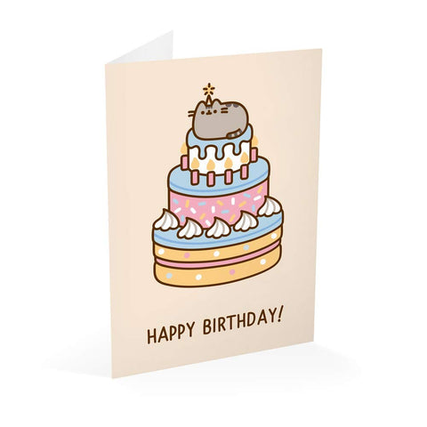 Pusheen Greeting Card Birthday with Giant Cake