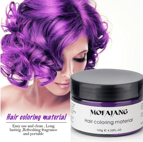 Image of Color Hair Wax Styling Pomade Silver Grandma Grey Temporary Hair Dye Disposable Fashion Molding Coloring Mud Cream - JStore SG