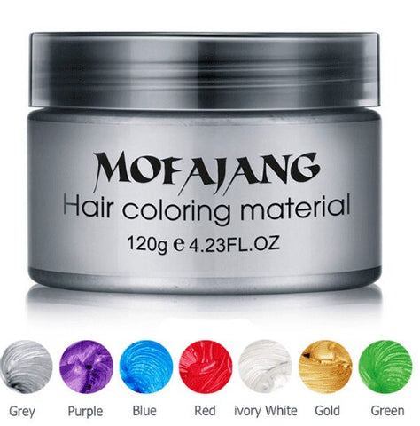 Color Hair Wax Styling Pomade Silver Grandma Grey Temporary Hair Dye Disposable Fashion Molding Coloring Mud Cream - JStore SG