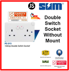 SUM 3-Pin 13A Single/Double Switch Wall Socket Outlet With/Without Mount Set (Small Button Series)